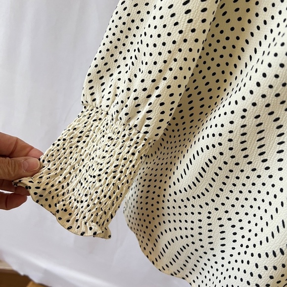 CAROLINA BELLE TOP BLOUSE NWT S POLKA DOT PREPPY WORK OFFICE CAREER CASUAL - Picture 7 of 13